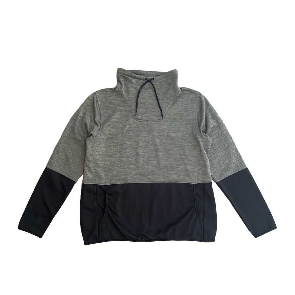 Columbia Long Sleeve High Neck Fleece Pullover Sweater Black Gray Women's Size L